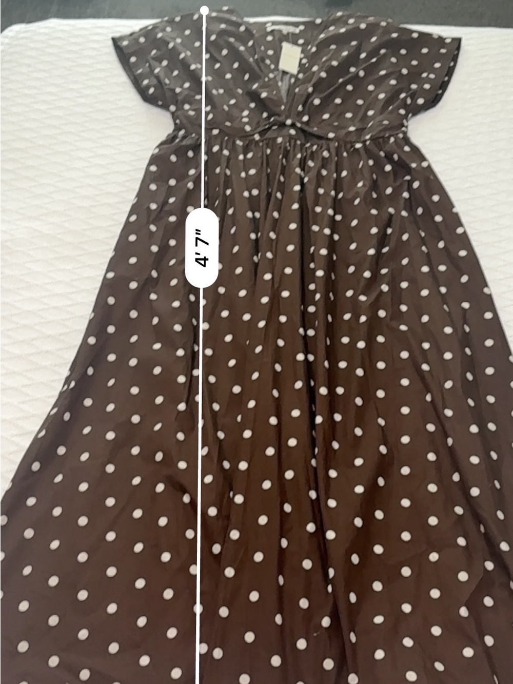 Abercrombie & Fitch Brown Polka Dot Maxi Dress - Picture 4 of 7